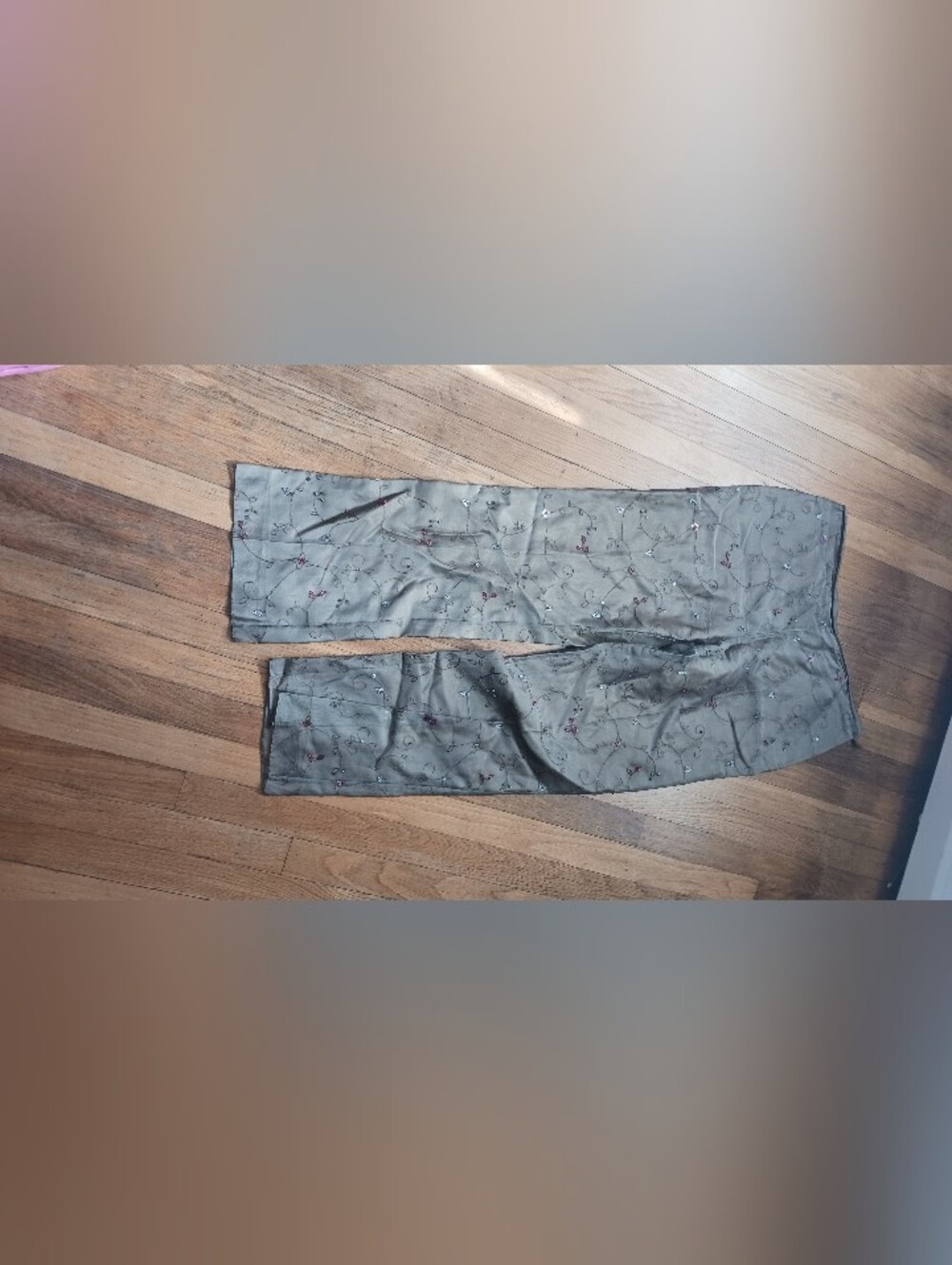 Vintage Ann Taylor Silk Embroidered Pants